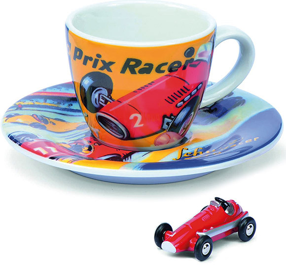 Piccolo Set Espressotasse mit Grand Prix Racer / Schuco